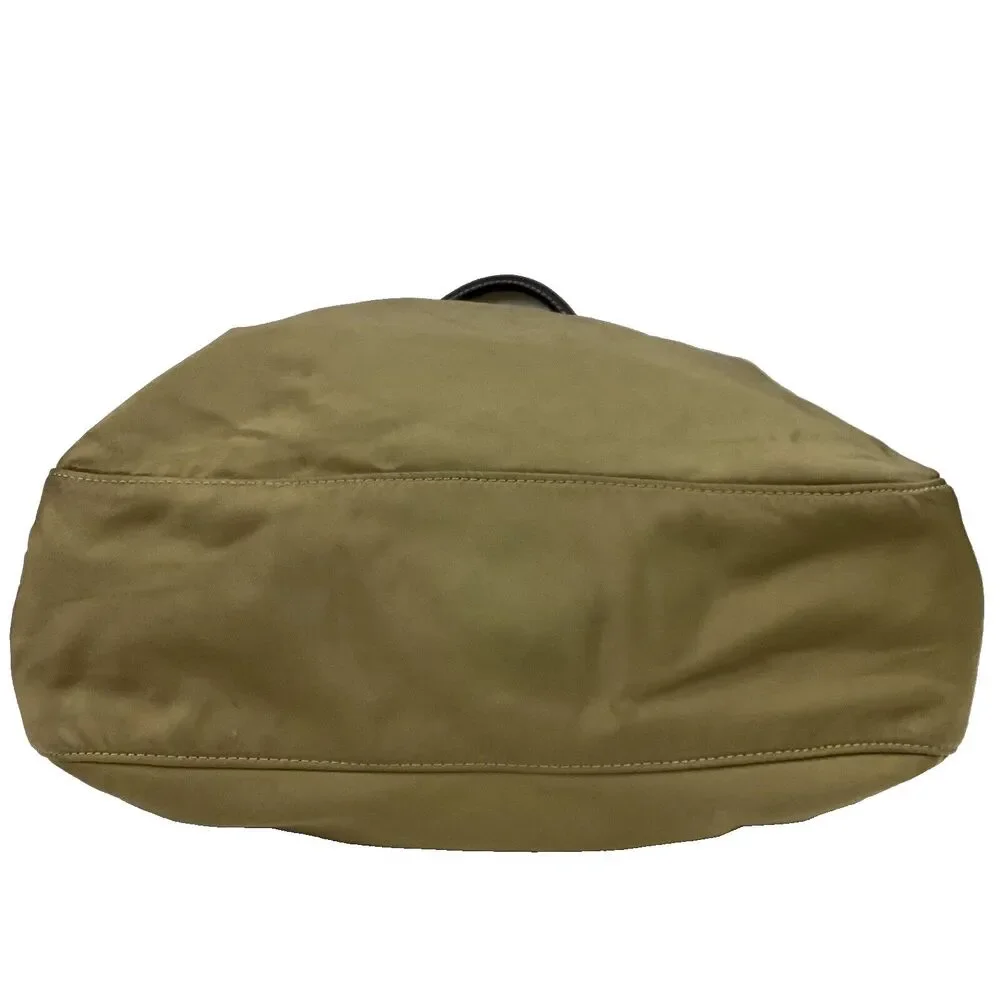 Dooney & Bourke-Olive Green Nylon-Pink Interior-Hobo/Slouch Stachel Tote + Strap